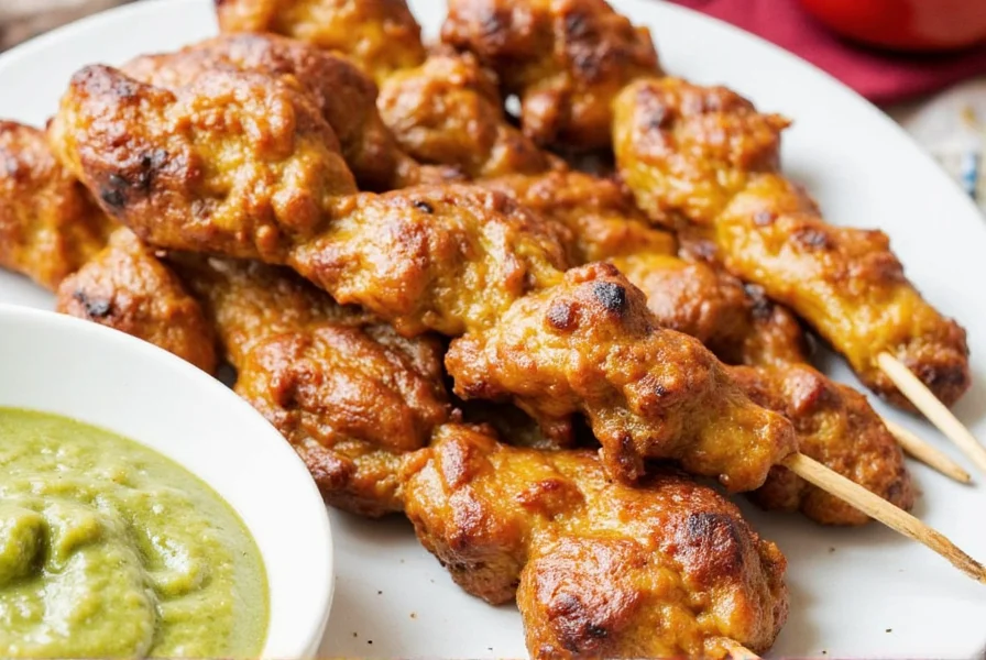 Satay skewers with dipping peanut sauce