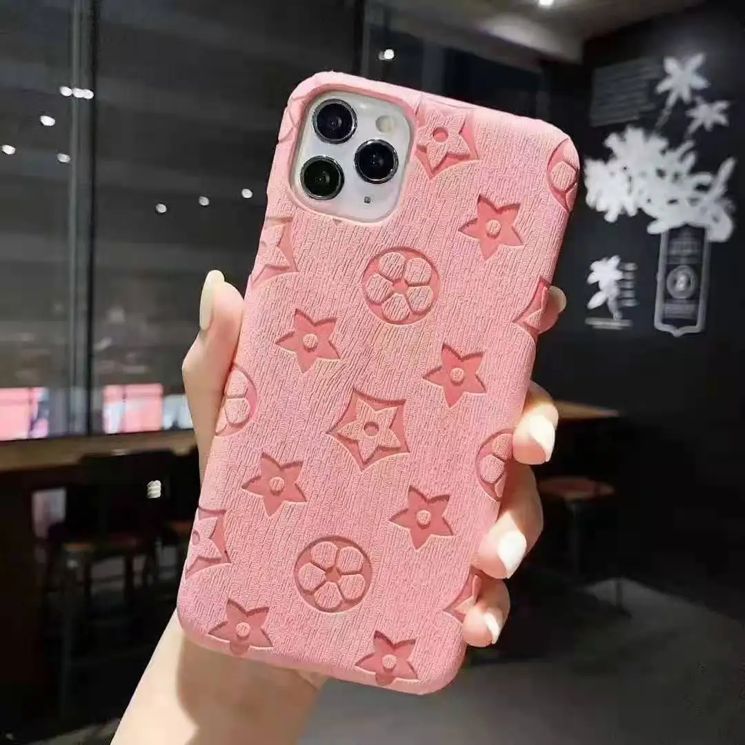 

Sunny Luxury PU Phone Case Opened Bottom Style Pressed Flowers Personality Girlish Fashion Mobile Accessories Cover For Iphone, 6 colors