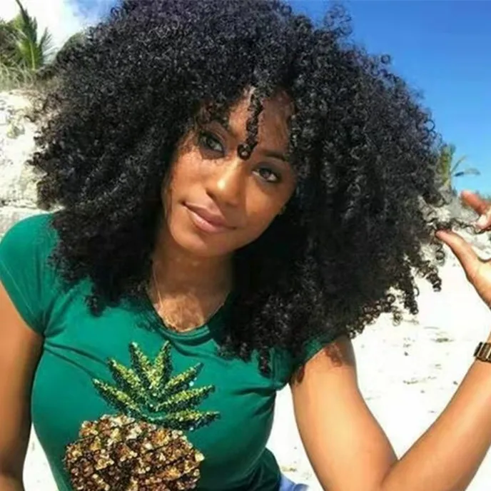 

Afro Curly Wigs Lace Front Bob Curly Wigs Natural Hairline 250% Density Lace Frontal Remy Human Hair Wigs For Black Women, Pure color