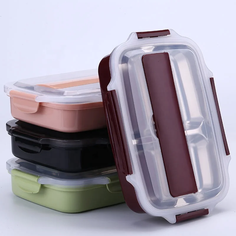 

Tiffin Lunch Box 304 Stainless Steel Food Storage Box Leak-Proof Bento Lunch Box With Lid, Red/pink/green/black