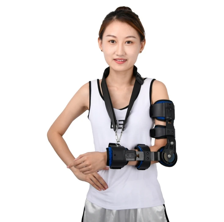 

Orthopedic Medical Adjustable Hinged Elbow Brace Support Elbow Splint Arm Guard, Black