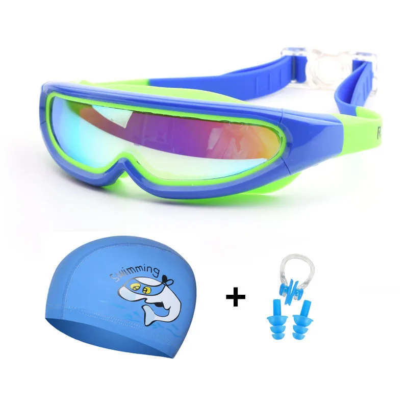 

Swimming Goggles with Cap Ear Plug Nose Clip Professional Boys Girls Swim Eyewear Kids Diving Mask Swim Glasses