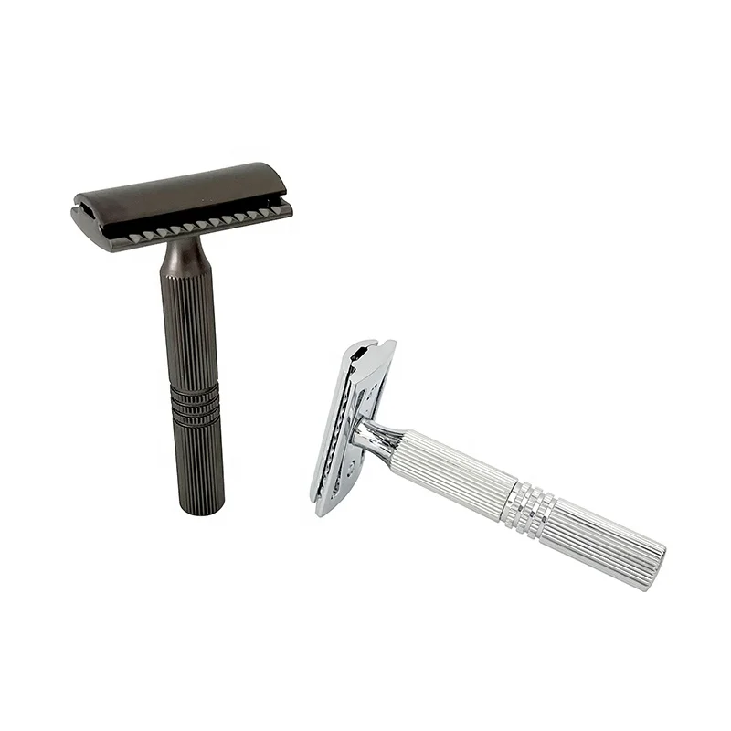 

Ready To Ship High Quality Double Edge Blade Metal Safety Razor Brass Handle Shaving Razor, Customized color