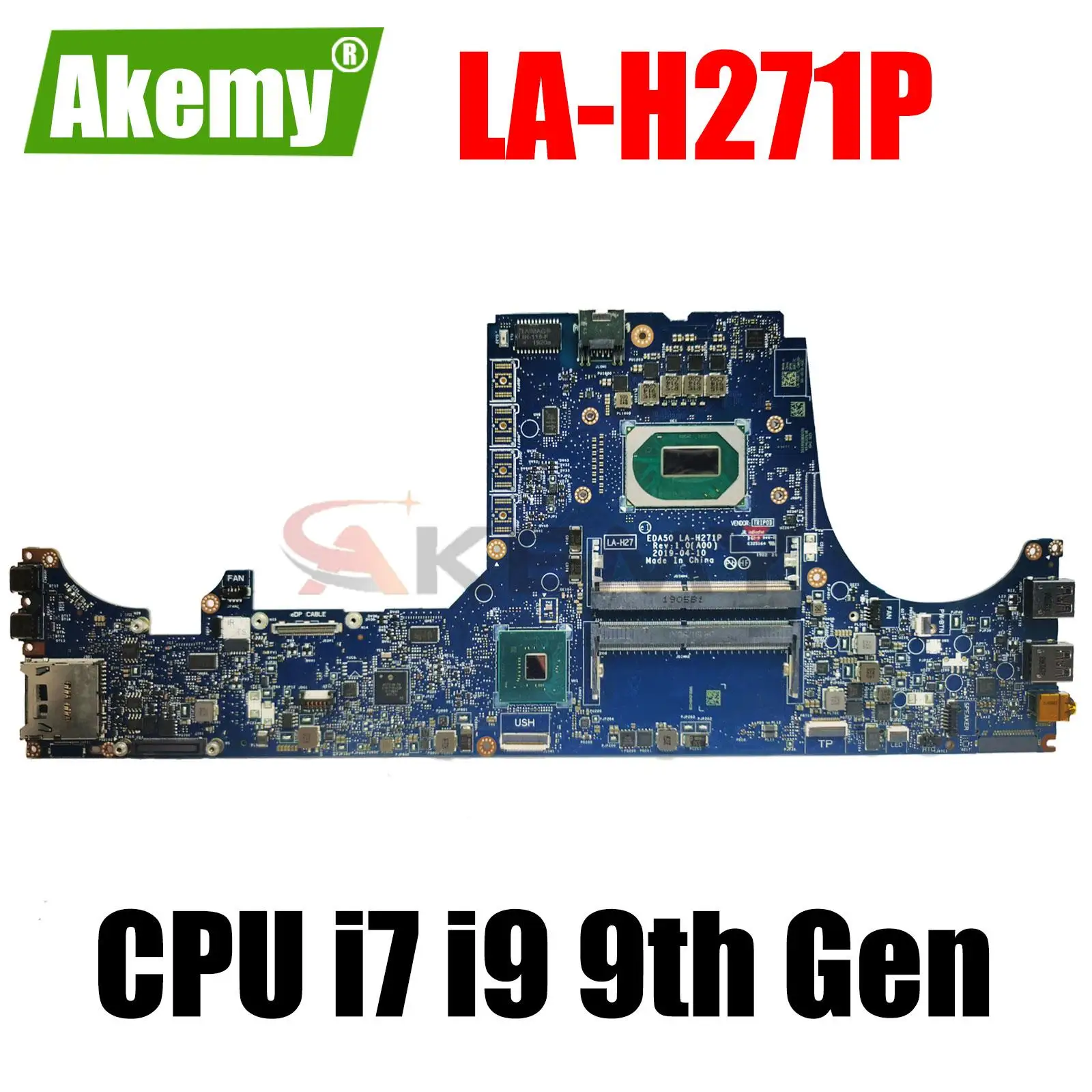

LA-H271P For Dell Precision 7540 Laptop Motherboard with i7-9850H i9-9880H CPU 100% Tested