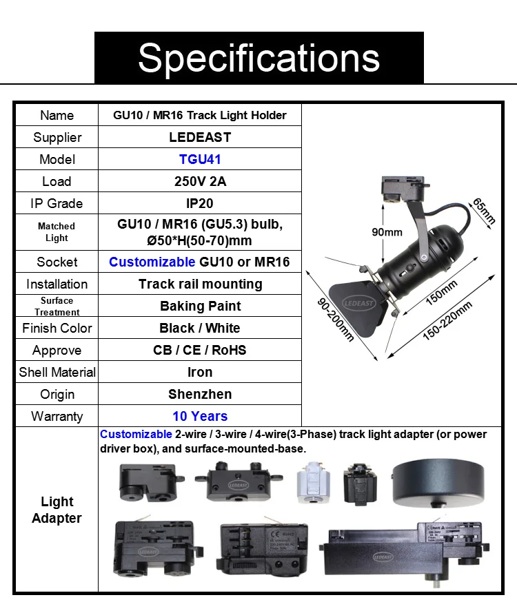 TGU41 GU10 holder (0)