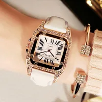 

Women Square Diamond Wrist Watches For Ladies Dress Crystal Quartz Clock Leather Strap Bracelet Watch (KWT2153)