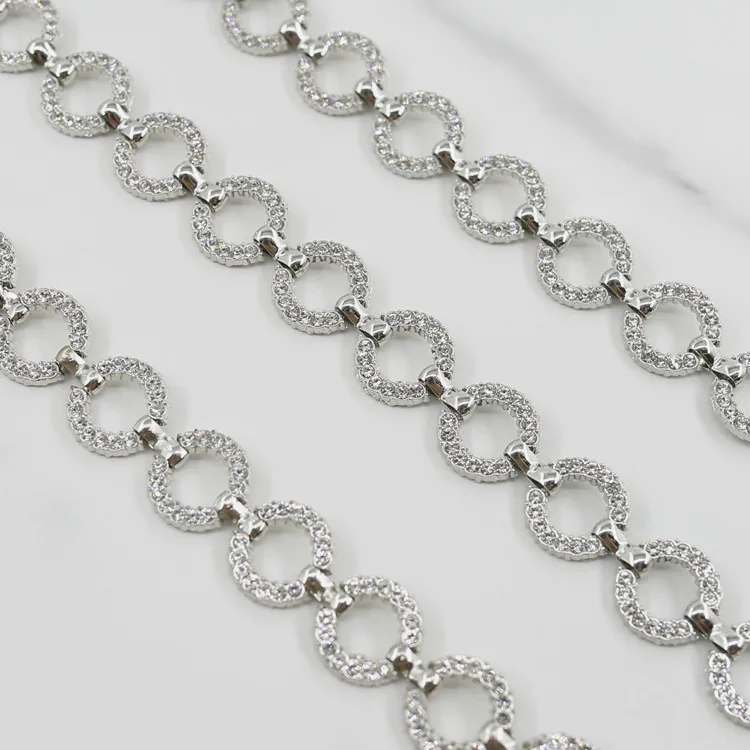 

Metal Accessories with Round Buckle Female Bikini Crystal Accessories Cross Border Hot Sale Silver Rhinestone Bikini Connector