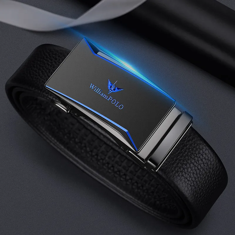 

2022 Popular Durable Leather Belt Men's Split Leather Alloy Automatic Buckle Belt Fashion Casual Customizable LOGO Style