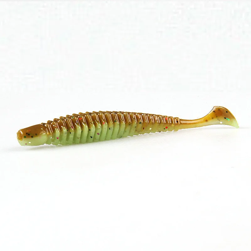 

Leurre Soft Baits Shad Fishing Lure Double Color Silicone Bait 62mm 75mm 90mm T Tail Wobblers Soft Lures