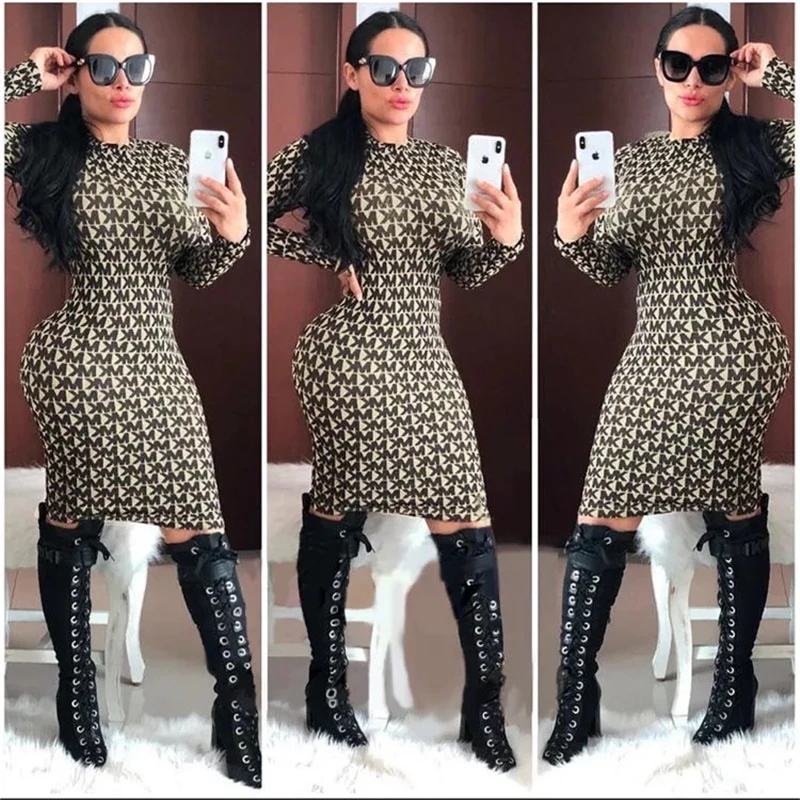 

Wholesale Ladies designer clothes dress 2020 New Fashion women M K printing Dress For Women luxury, Picture
