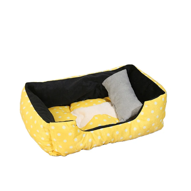 

Pp Cotton Flat Comfy Plush Cat Dog Sofa Beds Pet Dog Pet Beds, Yellow