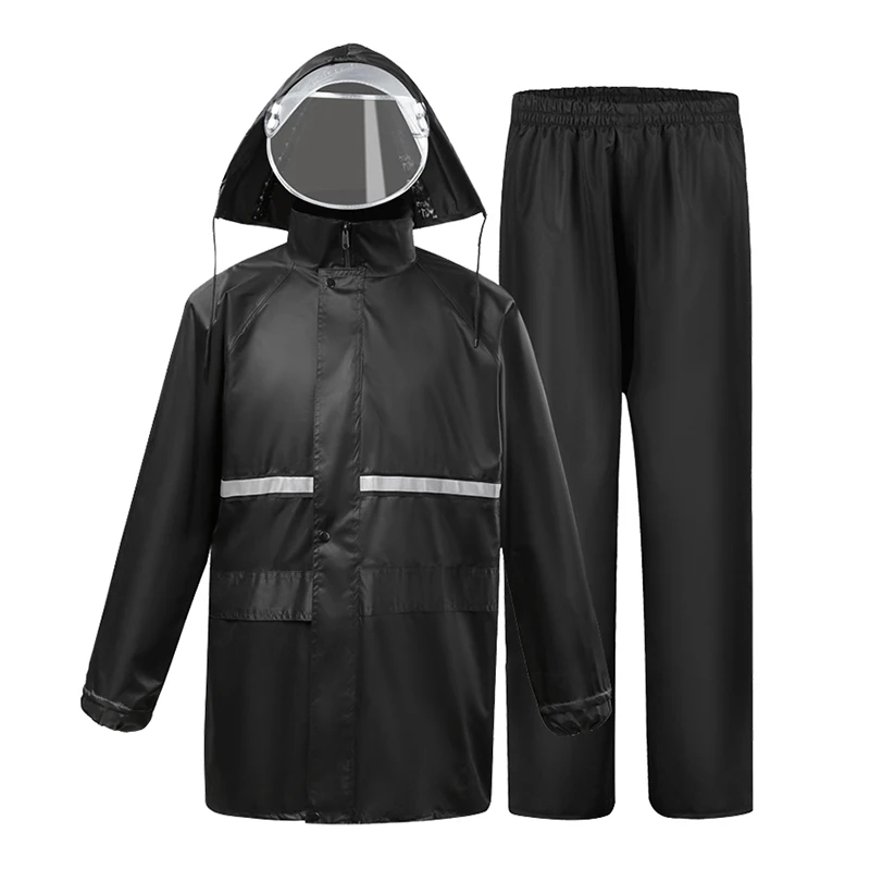 

Multiple Sizes Quality Raincoat Reflective Safety Raincoats For Adult, Black