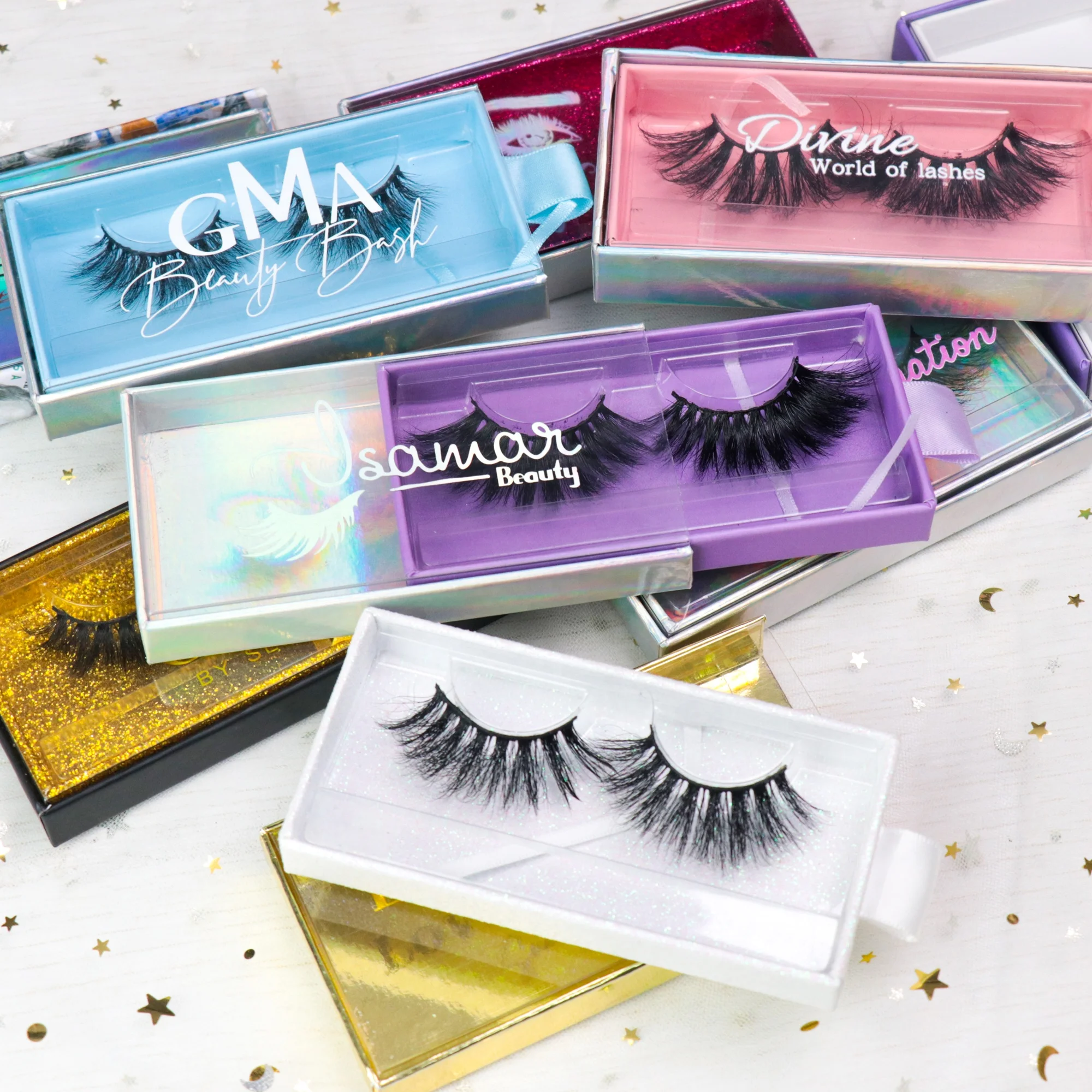 

100% Real Mink Eyelashes Private Label Siberian 25MM 3D Mink Lahes With Custom Eyelash Packaging