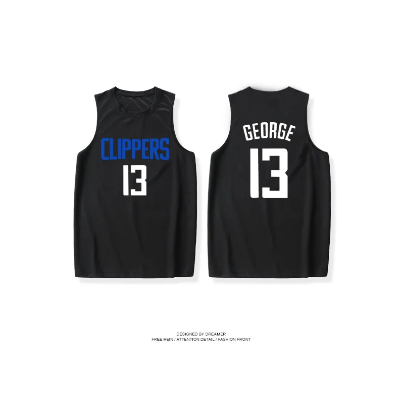 

Wholesale Custom Clipper George Basketball Training Jersey Sleeveless Vest Men'S Summer Leonard Loose Cotton T-Shirt, Custom color
