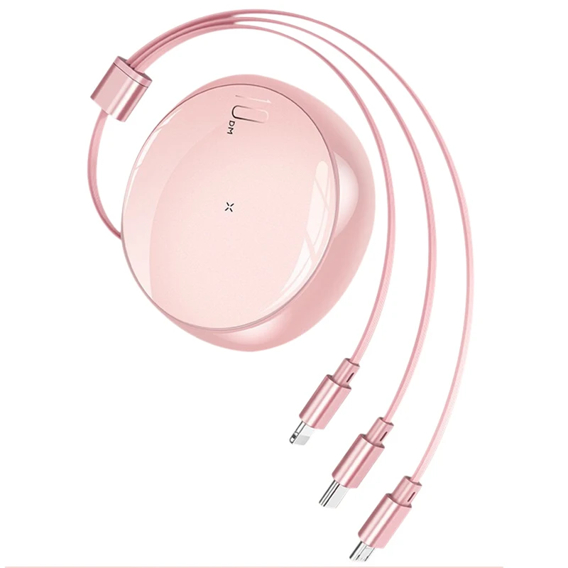 3 in 1 fast charging mobile phone usb data line cable for iphone micro type c three in one