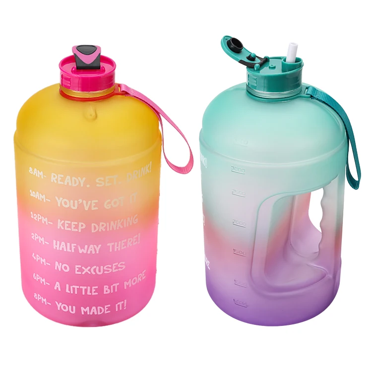 

amazon best sellers 3.78L Large Capacity Water Bottle PETG Plastic remind Time Marker Fitness for Outdoor sport GYM, Customized color