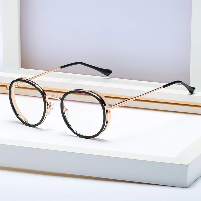 

New design wholesale round eyewear glasses TR90 optical frames light blocking glasses