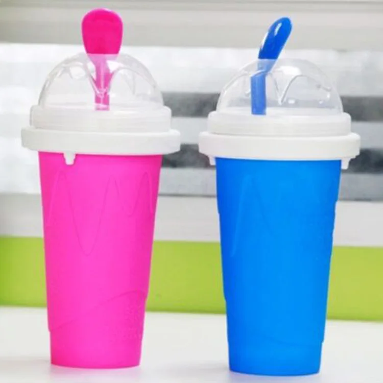 

DIY pinch Cups frozen magic squeeze cooling Maker Freeze ice cream frozen smoothies cup frozen magic cup, Pink/blue/green/yellow