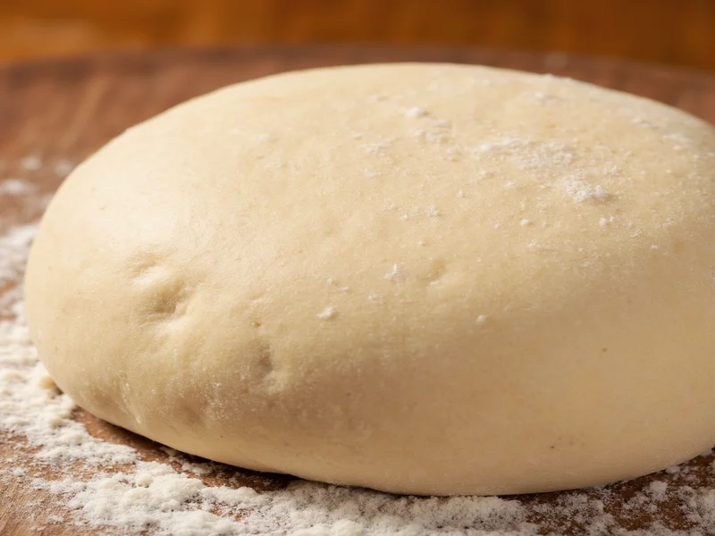 Close-up of gluten development in bread dough