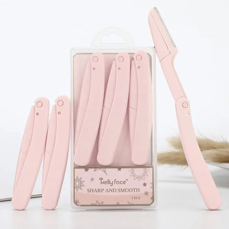 

1-12-3 new arrival hair eyebrow razor trimmer face razor, Pink/purple