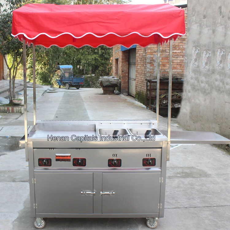 Stainless Steel French Fries Vehicle Mobile Trailer Gas Breakfast Stall