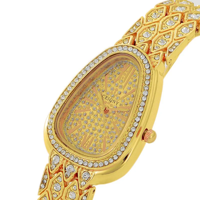 

2021 Ladies Wrist Watches Dress Gold Watch Women Crystal Diamond Watches Stainless Steel Silver Clock Women Montre, As picture