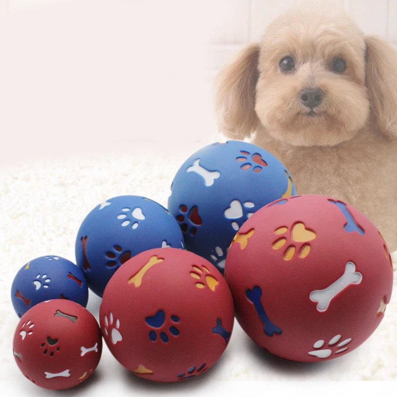 

Pet Dental Teething Training Toy Plastic Ball Dog Chew Dispenser Leakage Food Play Ball Interactive dog chewing ball, Blue,red