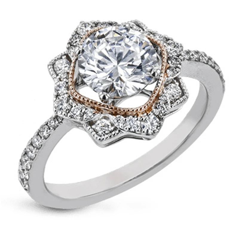 

S925 Silver Color VVS1 2 Carats Diamond Ring for Women Fashion Anillos Bague Wedding Bizuteria Silver 925 Jewelry Gemstone Ring