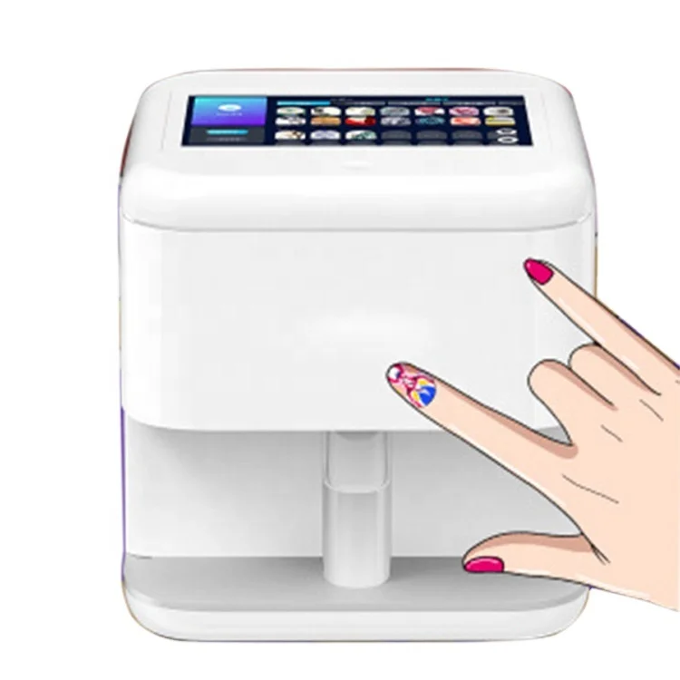 

Portable mini automatic 3d smart wifi digital nail art printer machine, White