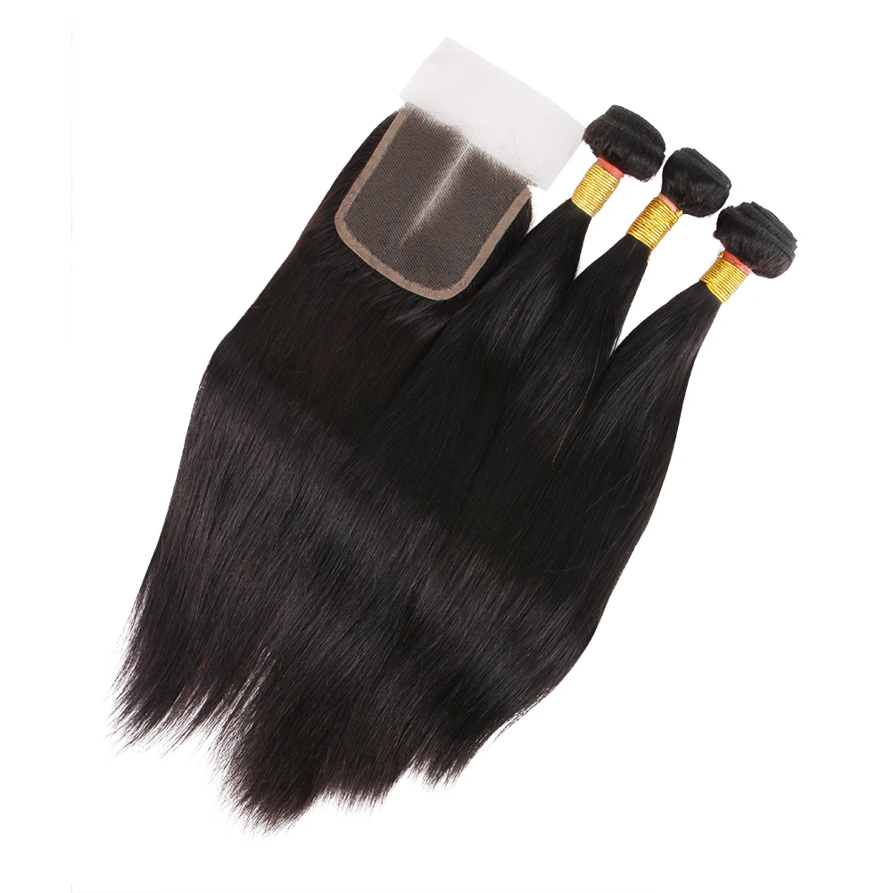 

Wholesale 9a grade silky remy straight brazilian hair bundles closure