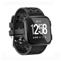 

Wholesale Newest Smart Watch Smart Watch Venting Circle Hole Wrist Strap Watchband for Fitbit Versa (Black)