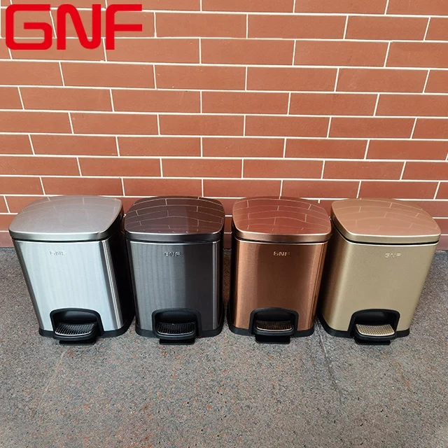 

GNF 5L rectangular stainless steel foot pedal trash bin nordic bathroom pedal trash cans office mini trash can