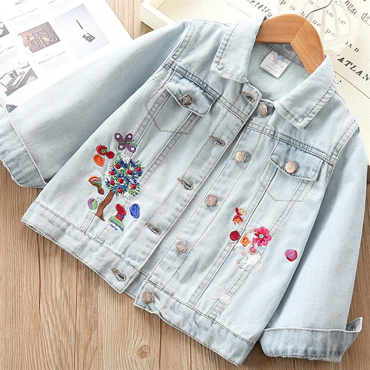 
Unique Style Fashionable Embroidered Coat Kids Denim Jacket Custom Denim Jackets 