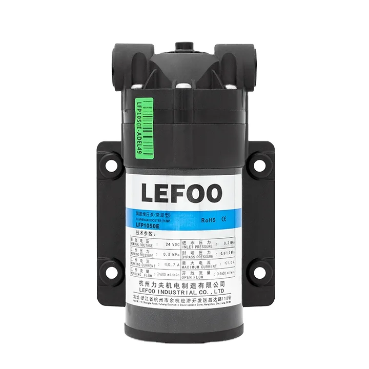 LEFOO 50GPD NSF Approval RO Booster Pump 24v for Water Purifier DC RO Diaphragm Booster Pump Pressure Pump
