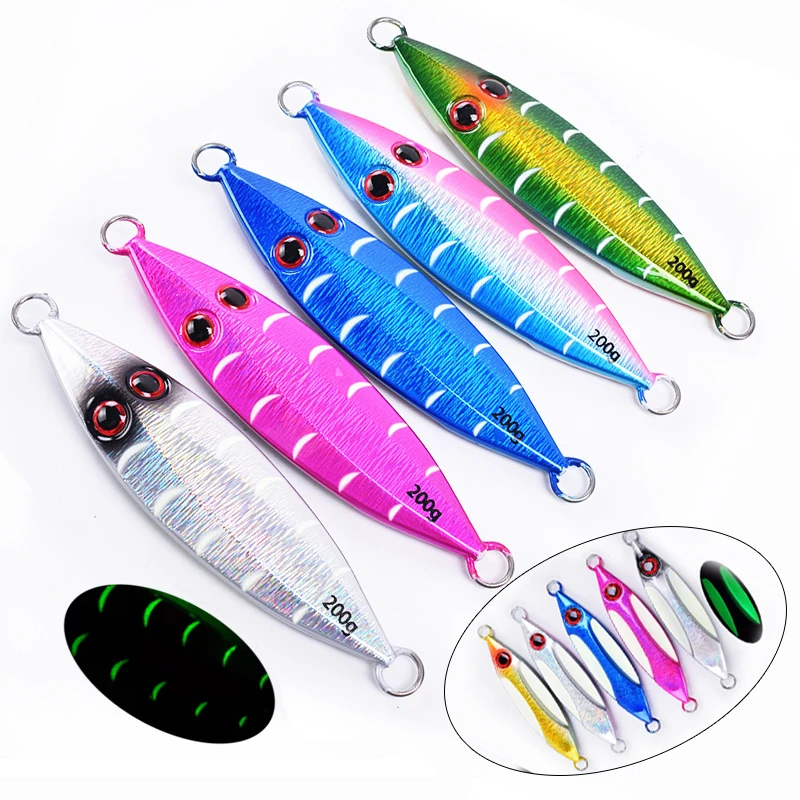 

100g/150g/200g Fast sinking lead jigging fishing lure deep sea trolling boat Fishing saltwater metal Jig lure