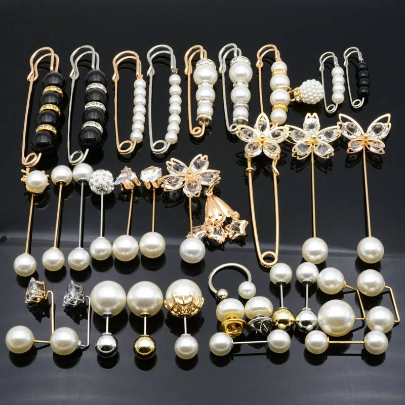

Pearl brooch diamond fashion muslim scarf shawl hijab pins, Picture shows