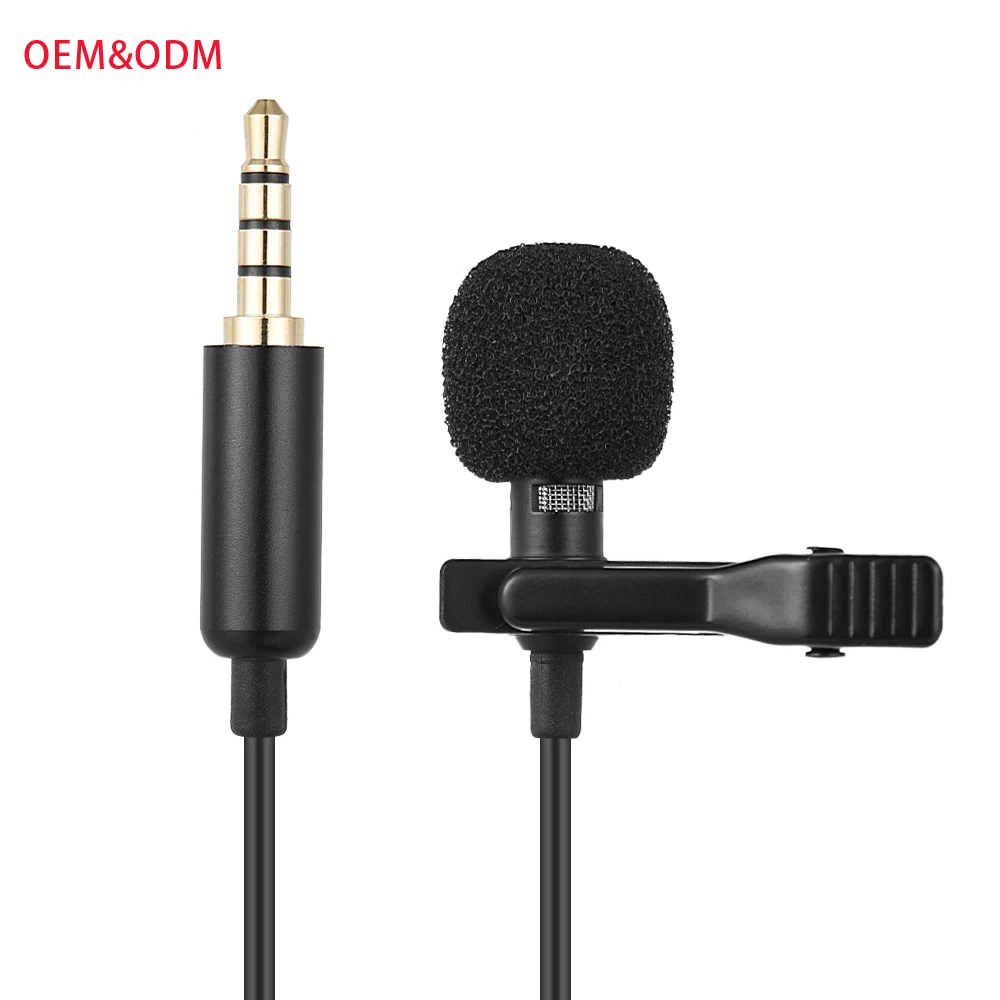 

Free Sample High quality professional mini lavalier lapel microphone for phone, Black
