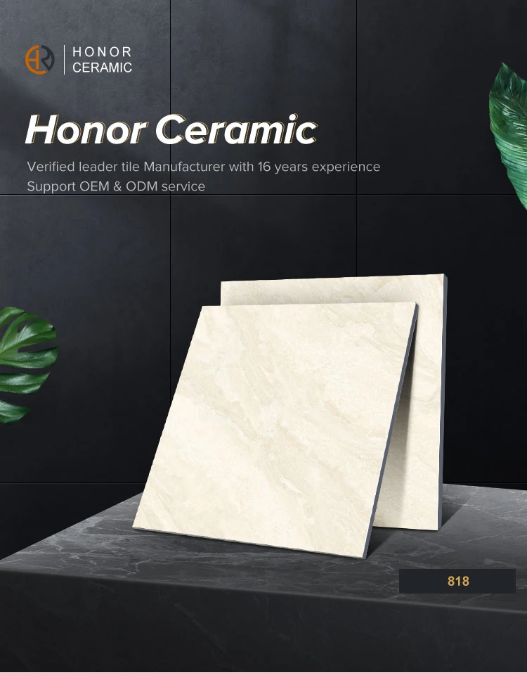 Bathroom Floor Tile  Full Glazed Polished Marble Look Porcelain Floor Tile