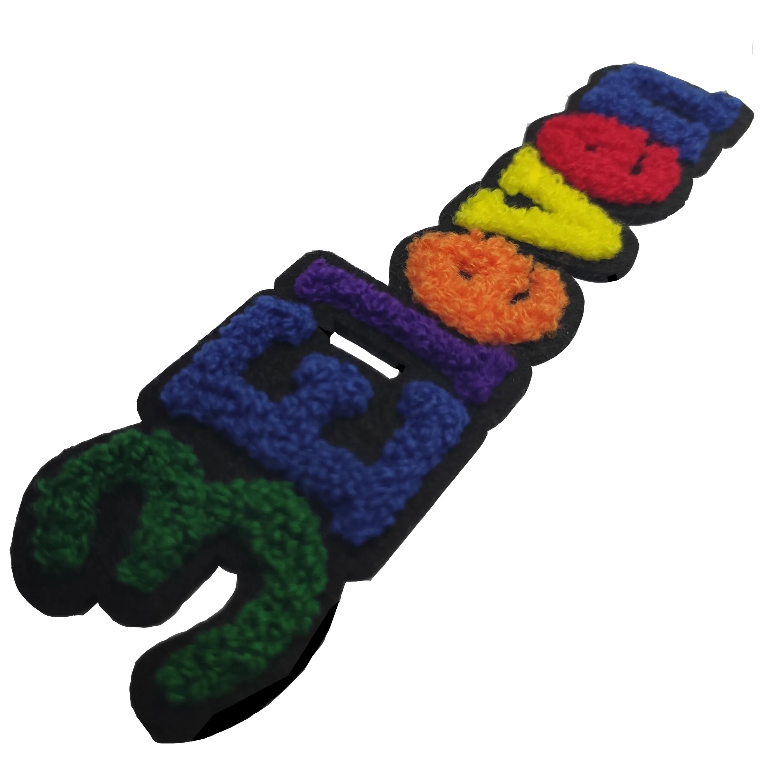 

Custom Towel Embroidered color letters Chenille Patches For child garment