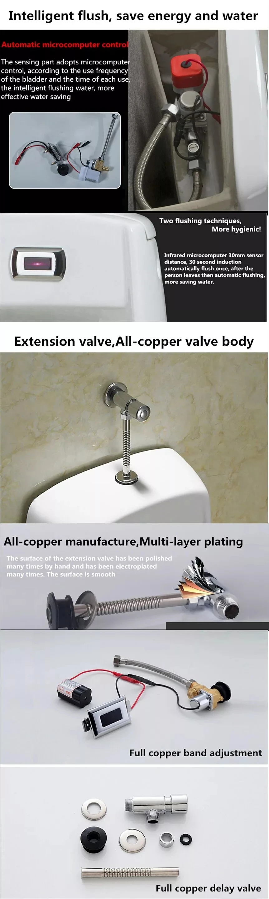 JOININ Sanitary ware Ceramic urinal sensor flush valve brands for urinal (JU501)