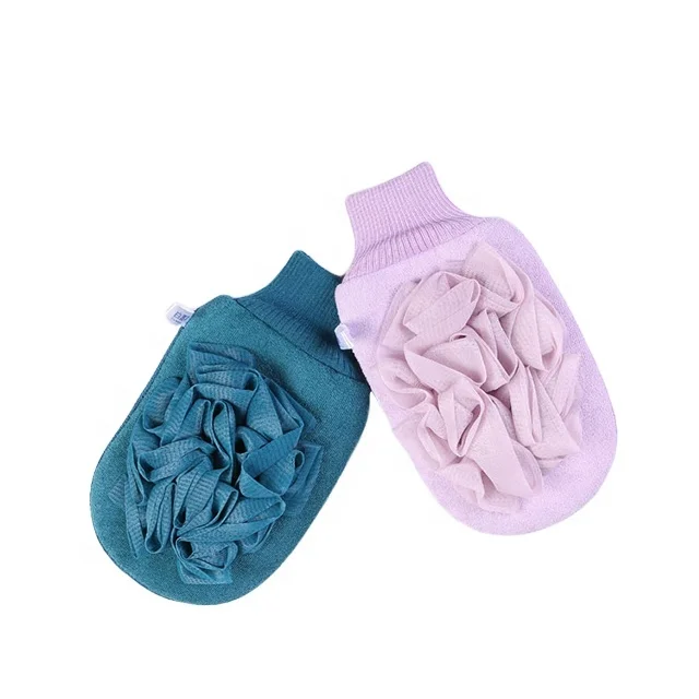 

Quickly Delivery Double-Sided Dual-Use korean Exfoliating Gloves Foaming PE Bath Glove Exfoliating Shower Mitt Body Scrub Glove, Colorful