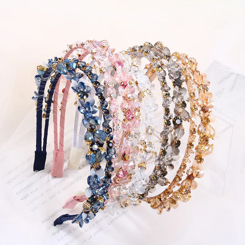 

Floral shape crystal hair band hairband bridal wedding hair ornaments for wholesale