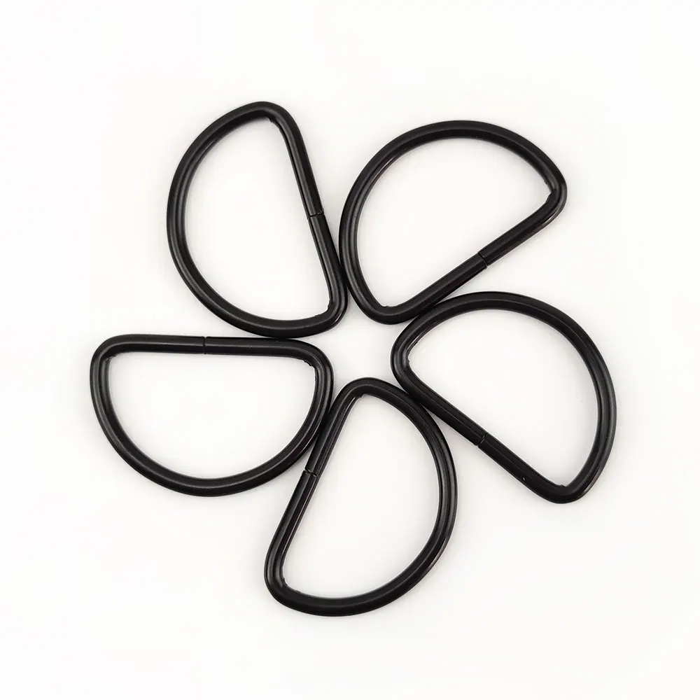 

MeeTee F4-6  Bag D Buckle Ring Hardware Accessories Customized Black D shape Ring for Handbag Bag Strap Alloy D Rings