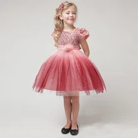 

In Stock Kids Wears Children Short Sleeve Sequins Frock Model Girls 27 Dresses L5161