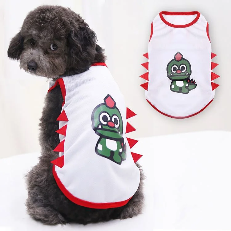 

wholesale dog clothes Spring and summer new dog clothes pet mesh vest cat dog dinosaur vest dinosaur vest pet clothes