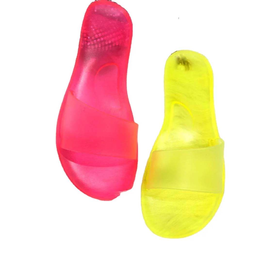 

2021 New Fashion Summer Women Sandals Clear Shoes Jelly Shoes Ladies Flat Beach Sandals Outdoor Holiday Slides OEM customization