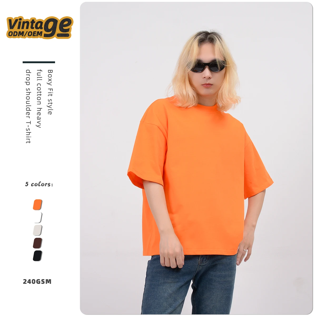 Sandian High Quality Cropped Boxy Fit Men's T-shirt Casual Oversized Tshirt Blank Custom t Shirt for Men