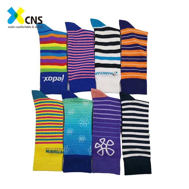

Wholesale Custom Logo New Design Men Tube Cotton Sock With Stripes, Custom color
