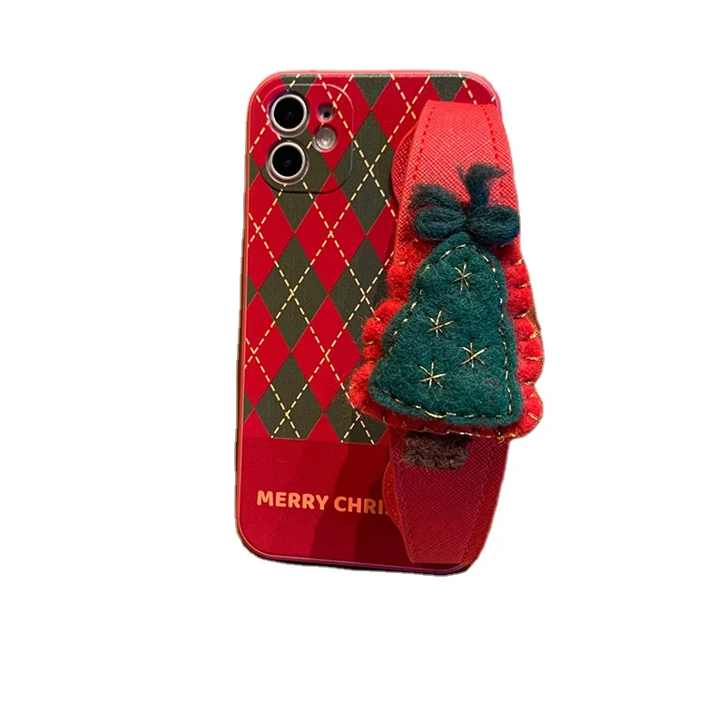 

Lucky Christmas tree wrist band protector cover for iphone x xr xs max 11 12 13 pro phone case christmas, Christmas tree design