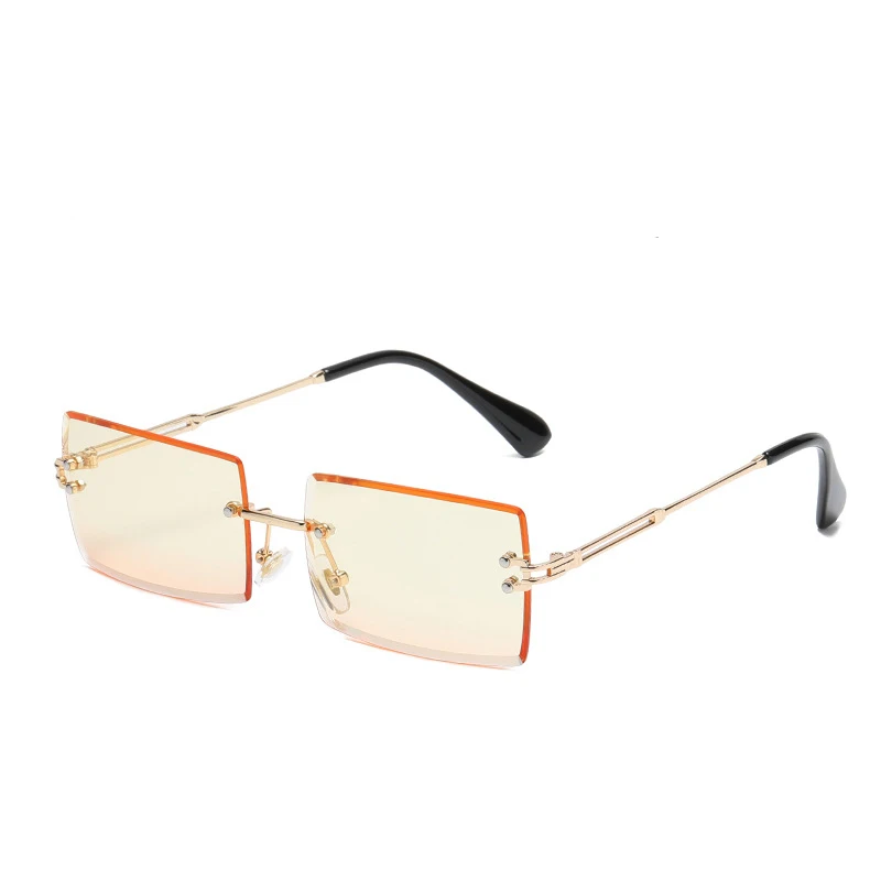 

2021 Wholesale Custom Design Fashion Designer Square Rimless Sun Glasses Shades Sunglasses Men